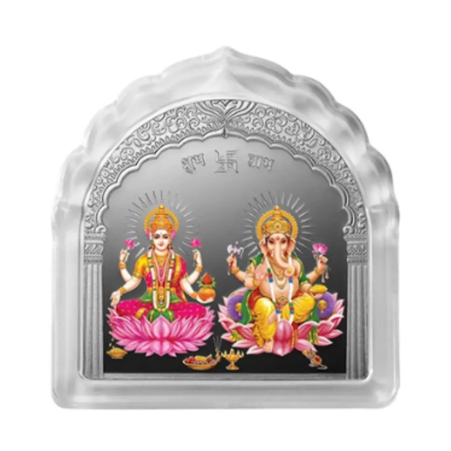 100g Goddess Lakshmi and Lord Ganesha "Sukh Samridhi" Silver Bar