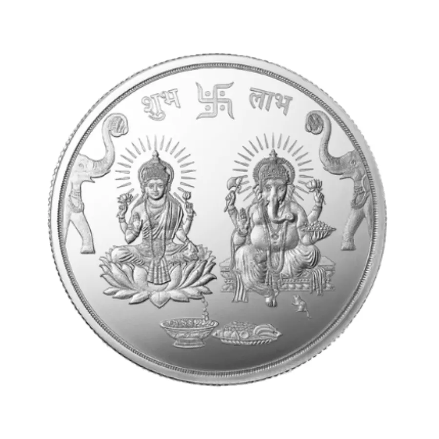50g Goddess Lakshmi and Lord Ganesha Silver Coin